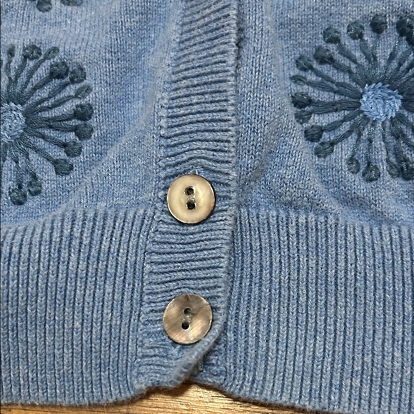 Sundance Pinwheel Cardigan Women’s Small Blue Floral Embroidered - Picture 6 of 11